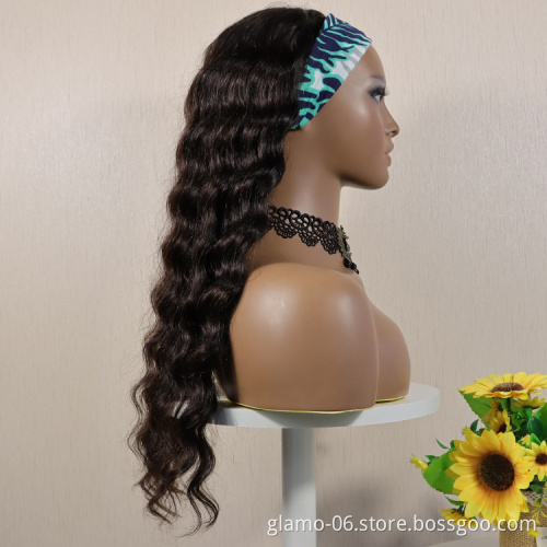 Wholesale price loose wave Headband Wig Human Hair For Black Women,Raw Virgin Human Hair Headband Wigs